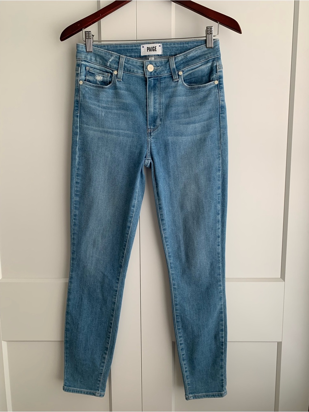 PAIGE Jeans HOXTON ANKLE Light Blue High-Rise Skinny Women's Jeans size 27